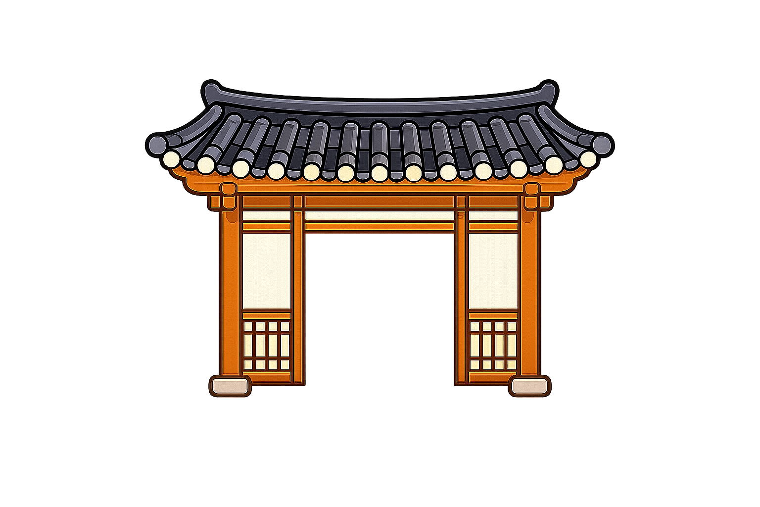 Traditional Korean hanok gate